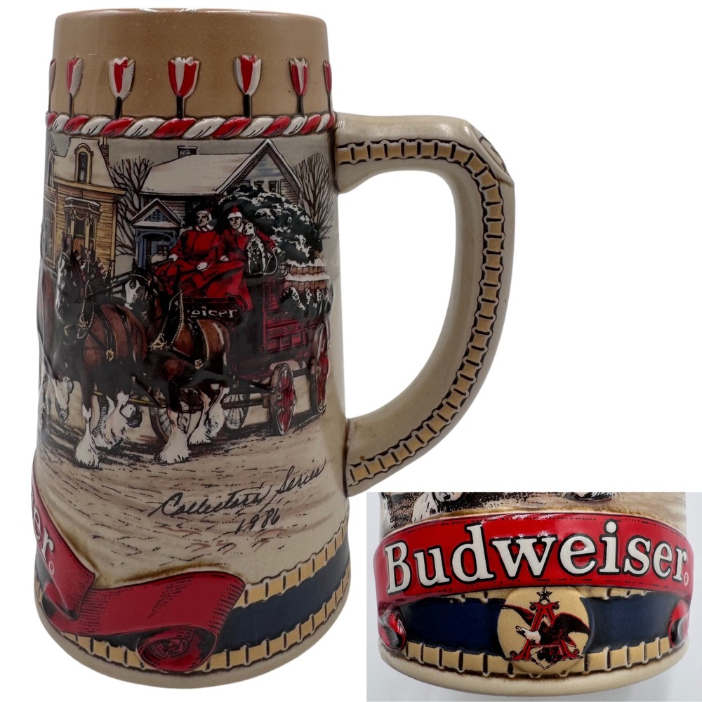 Budweiser Collectors B‎ Series 1986 Stein Mug Brazil Limited Edition Handcrafted